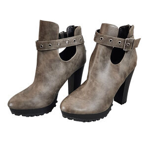 Report Sloane Platform Ankle Boots Women Size 6.5 Gray